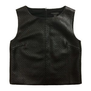Banana Republic Wet Faux Leather Crop Top